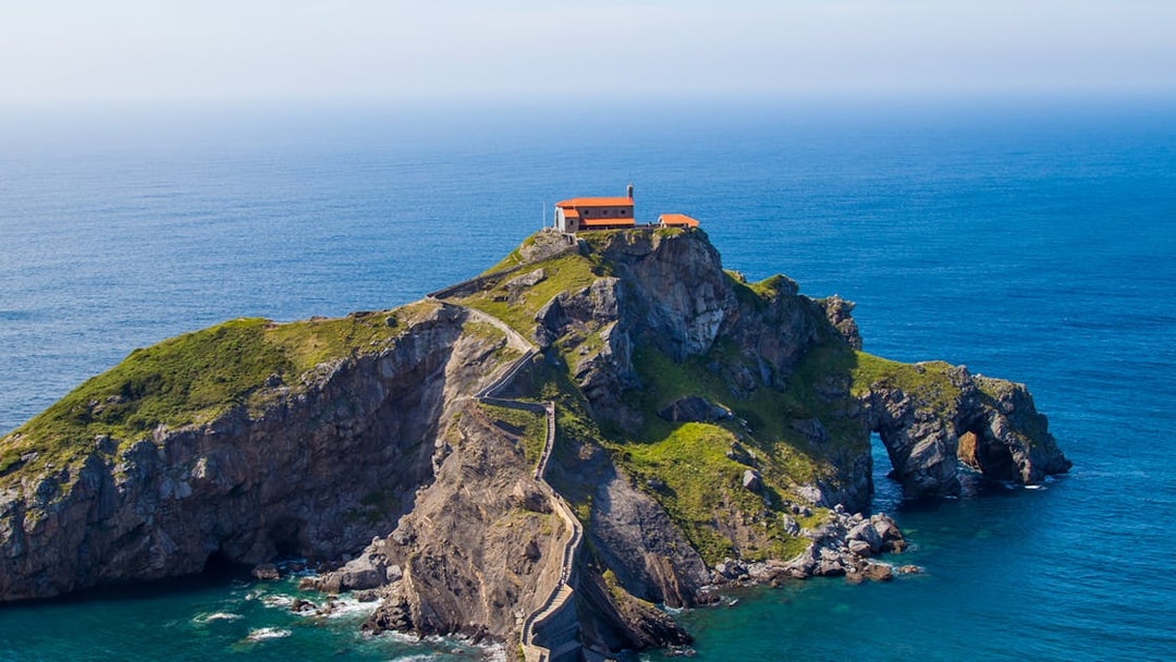 Gaztelugatxe islet with chapel and winding stone path, Basque Country, Spain.