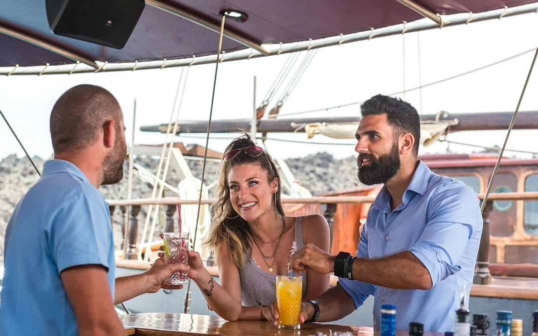Santorini Volcano Sunset Dinner Cruise & Open Buffet with Transfers Image 2