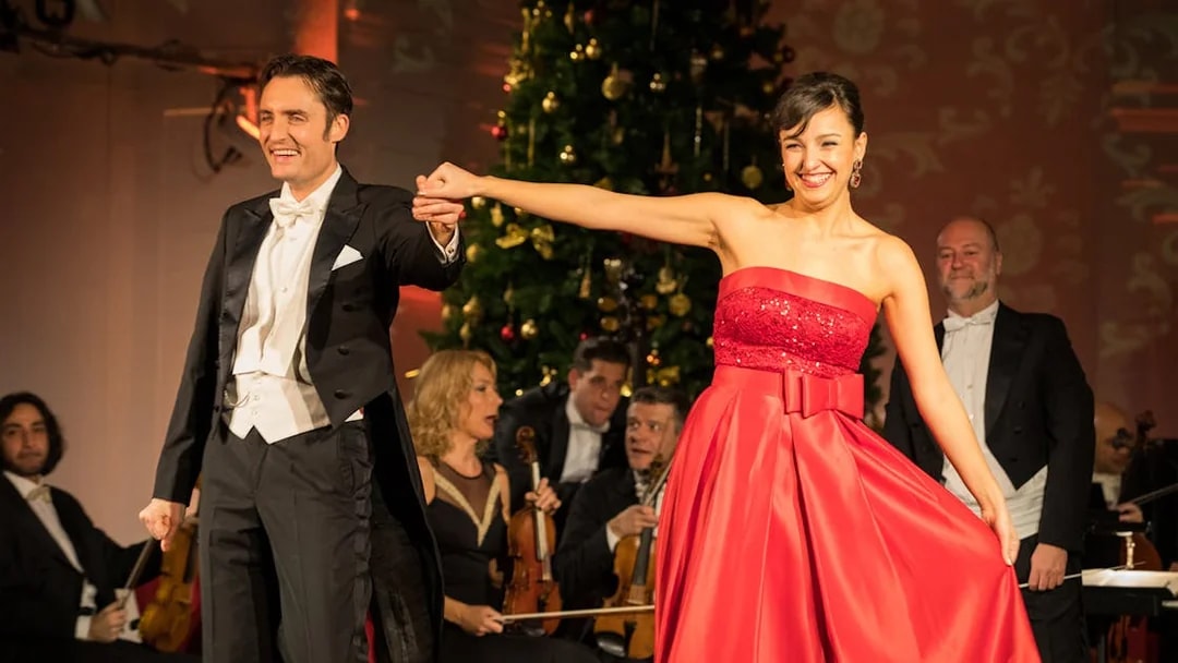 Performers at Mozart & Strauss concert in Schönbrunn Palace, Vienna.