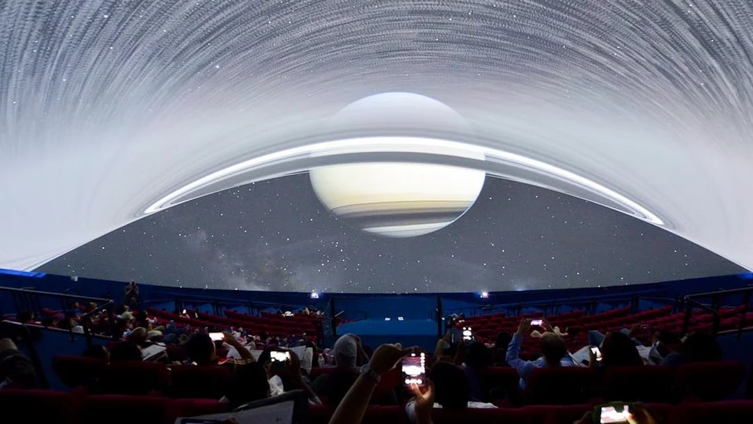 Planetarium show of Saturn at Science Centre Singapore.