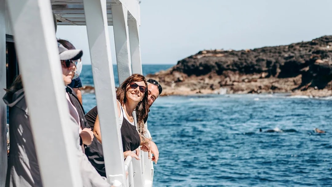 Visitors enjoying a seal watching cruise at Phillip Island.