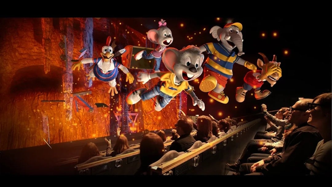 Visitors enjoying 4D animated characters at Sentosa Adventureland.