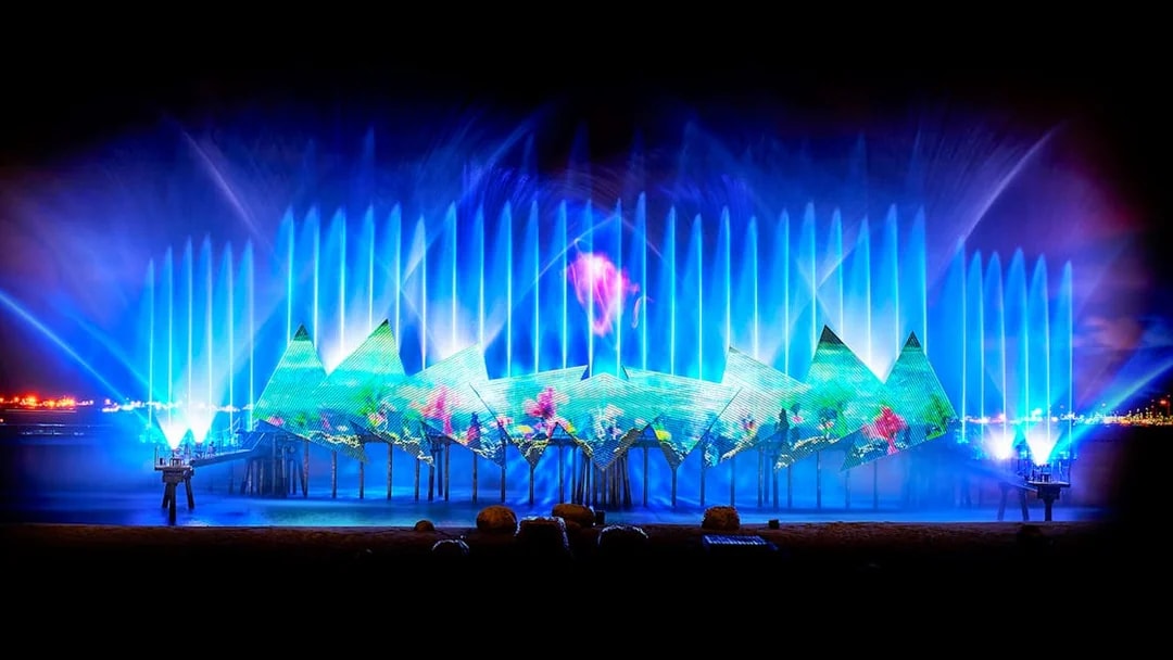 Sentosa Island light and water show, part of Singapore Cable Car Flexi Pass attractions.