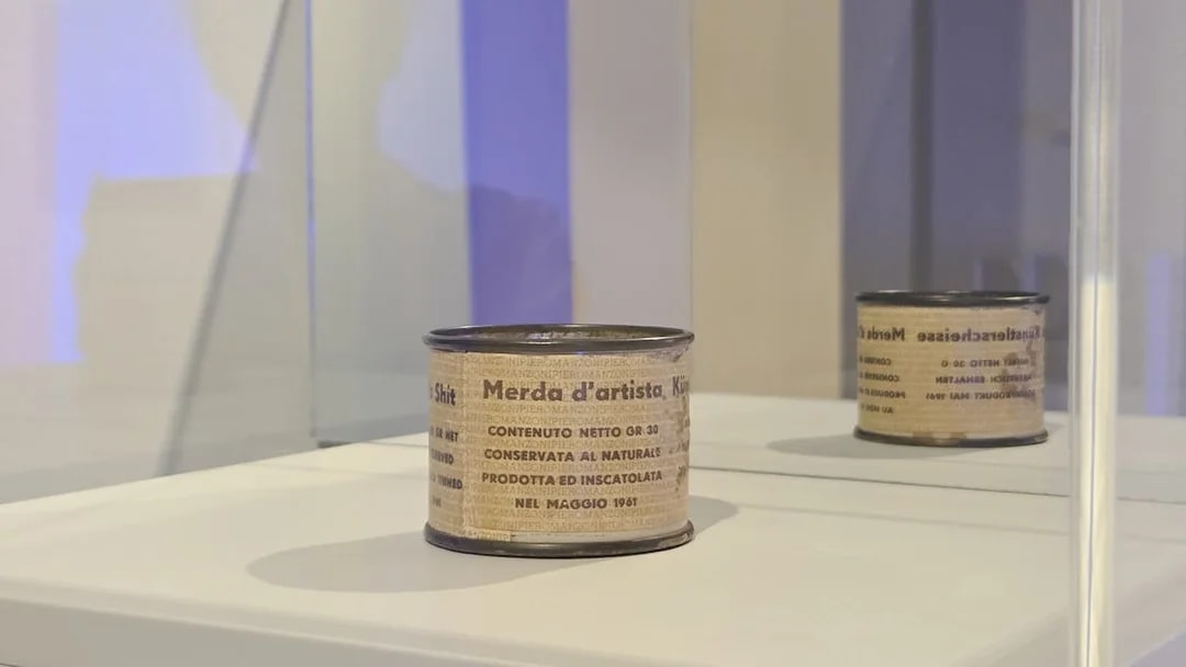 Centre Pompidou Malaga exhibition featuring Piero Manzoni's "Artist's Shit" display.