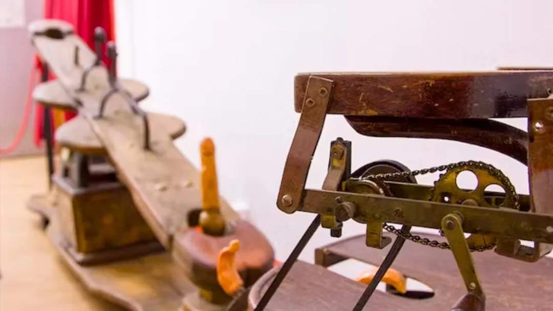 Antique erotic devices on display at the Erotic Museum in Barcelona.