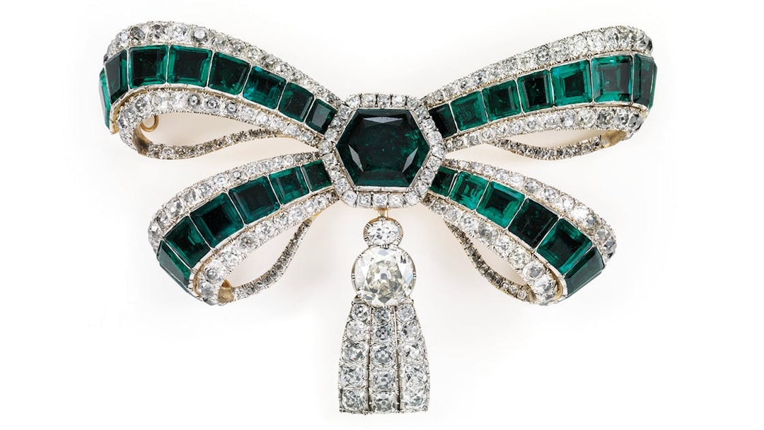 Emerald and diamond brooch from Royal Treasure Museum collection.