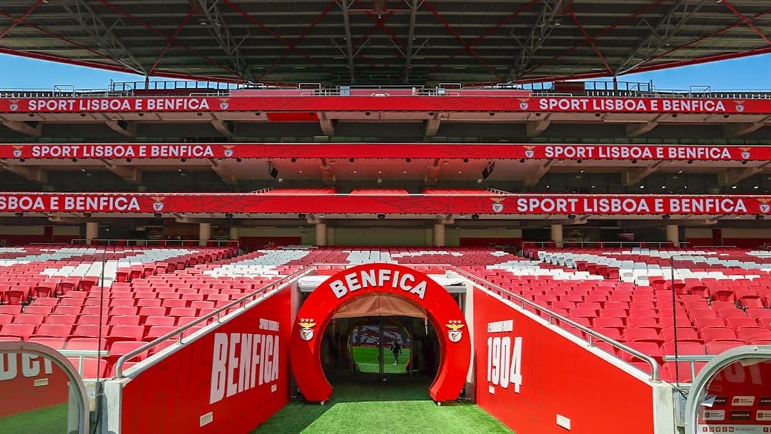 Benfica Stadium players tunnel leading to the field, Lisbon, Portugal.