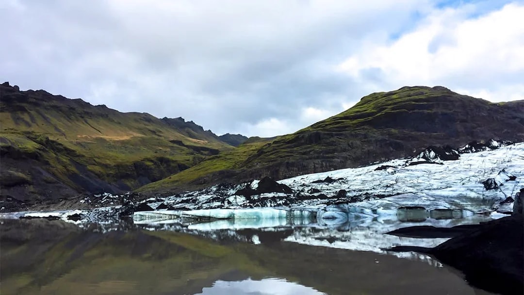 Glacier and lava fields in Southern Iceland's South Coast tour.