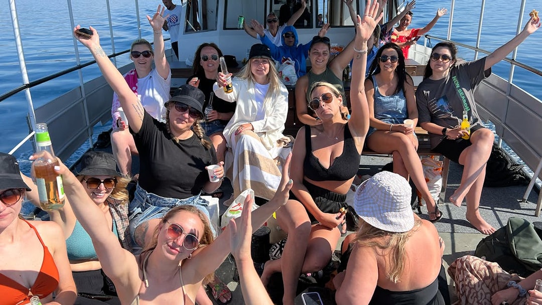 Group enjoying a boat cruise on the Blue Lagoon Šolta.