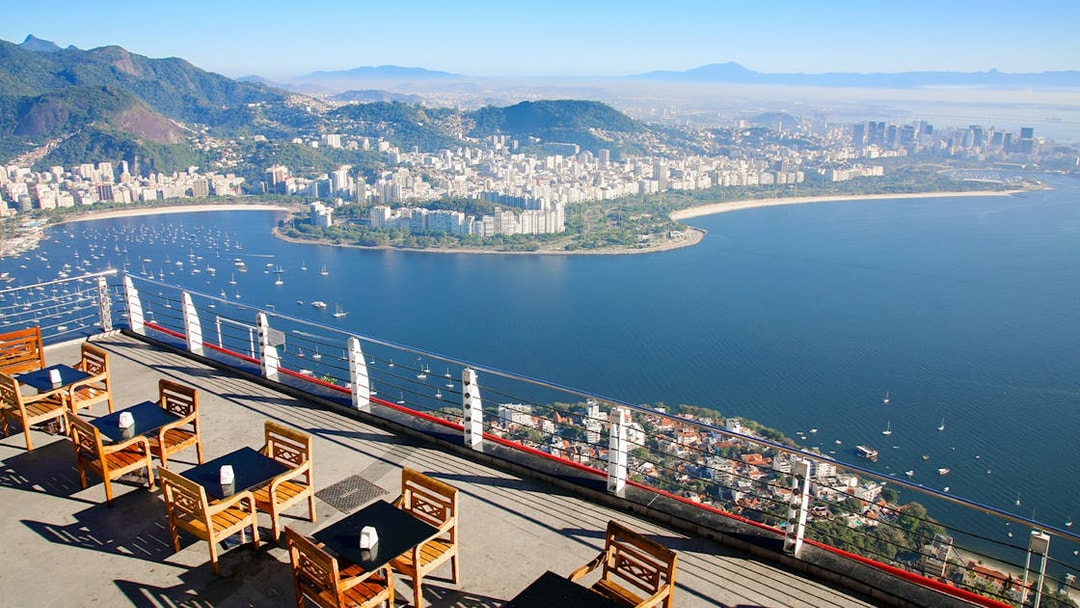 View of Rio de Janeiro and Guanabara Bay from Sugarloaf Mountain, Brazil.