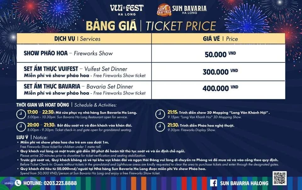 Sun Bavaria Ha Long: Dining, Fireworks & 3D Mapping Show | Vietnam