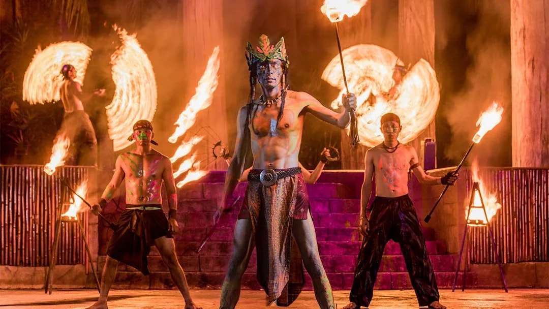 Fire performers at Sunway Lost World Hot Springs Night Park.