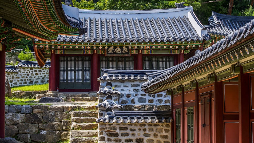 Traditional Korean architecture at Korean Folk Village during Suwon Hwaseong One Day Tour.