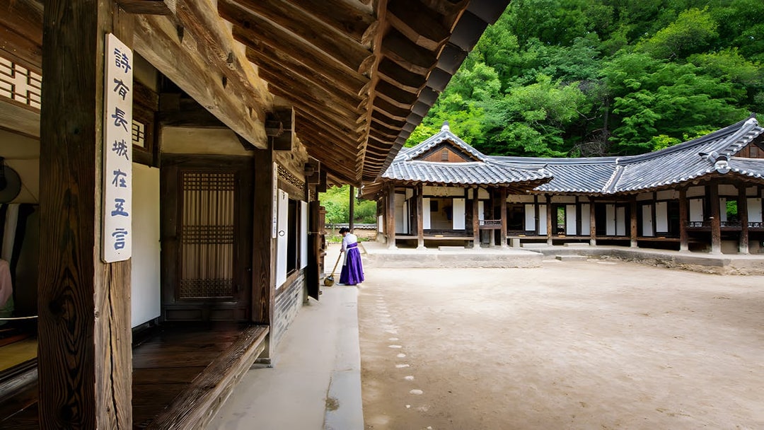 Traditional Korean house in Korean Folk Village during Suwon Hwaseong One Day Tour.