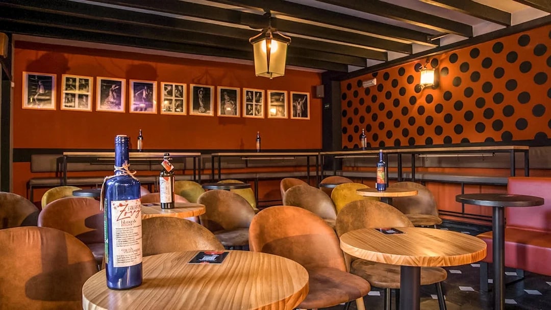Flamenco show seating area at Tablao flamenco Jardines de Zoraya, Granada.