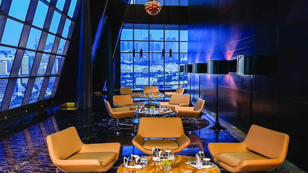 Observation Deck at 300 Etihad Tower Abu Dhabi with city skyline view.