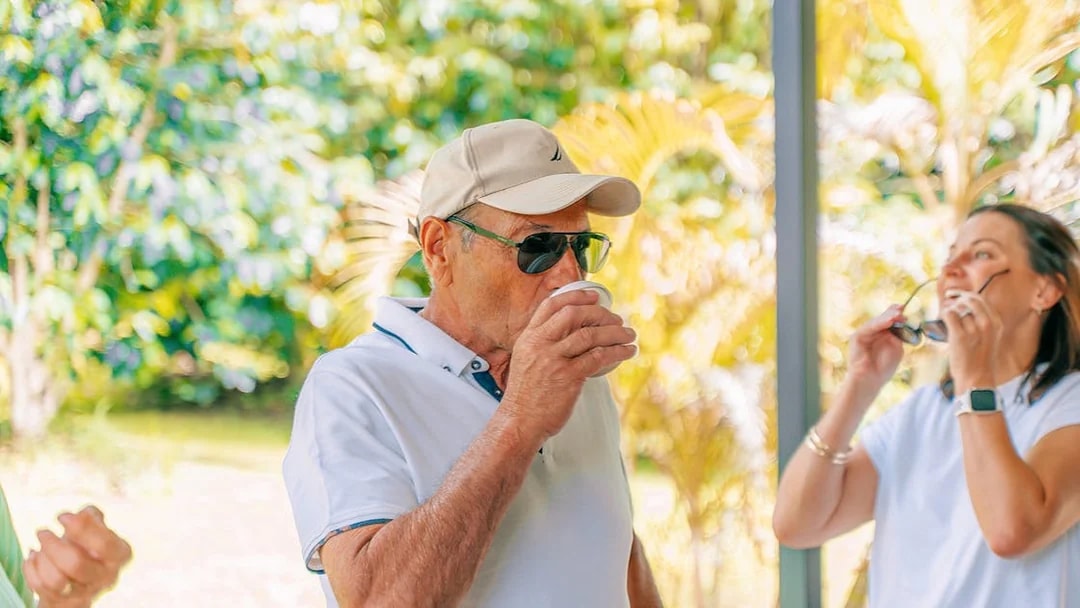 Visitors enjoying a tasting experience at Tamborine Mountain.