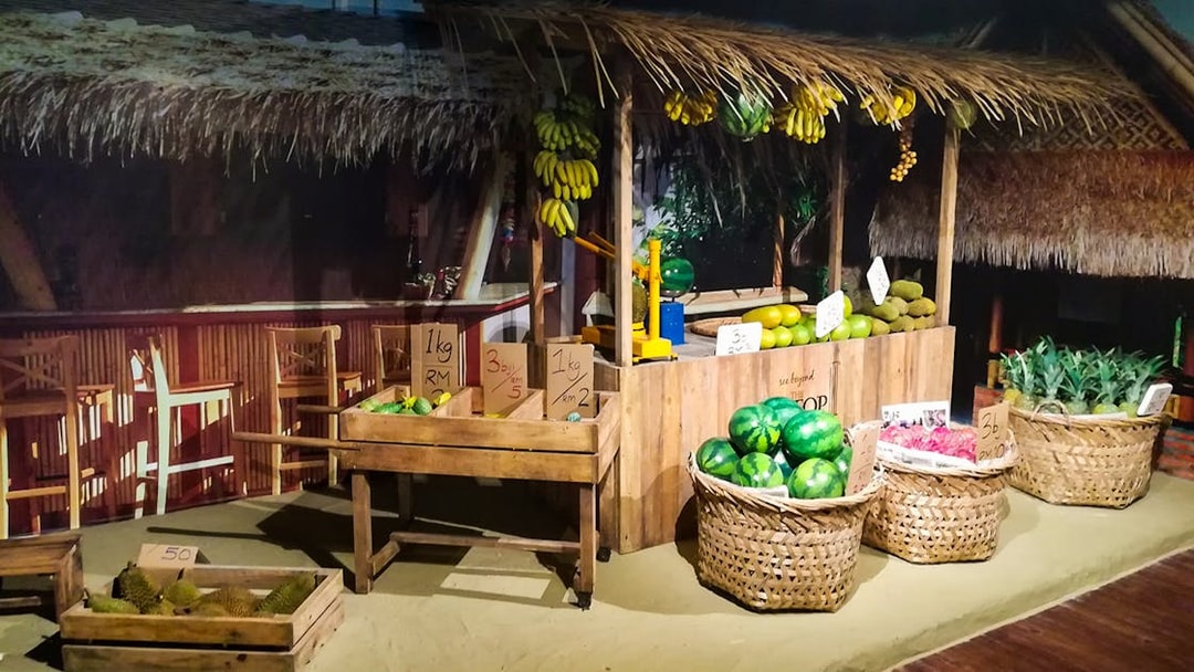 Durian and tropical fruit stall at The TOP Penang.