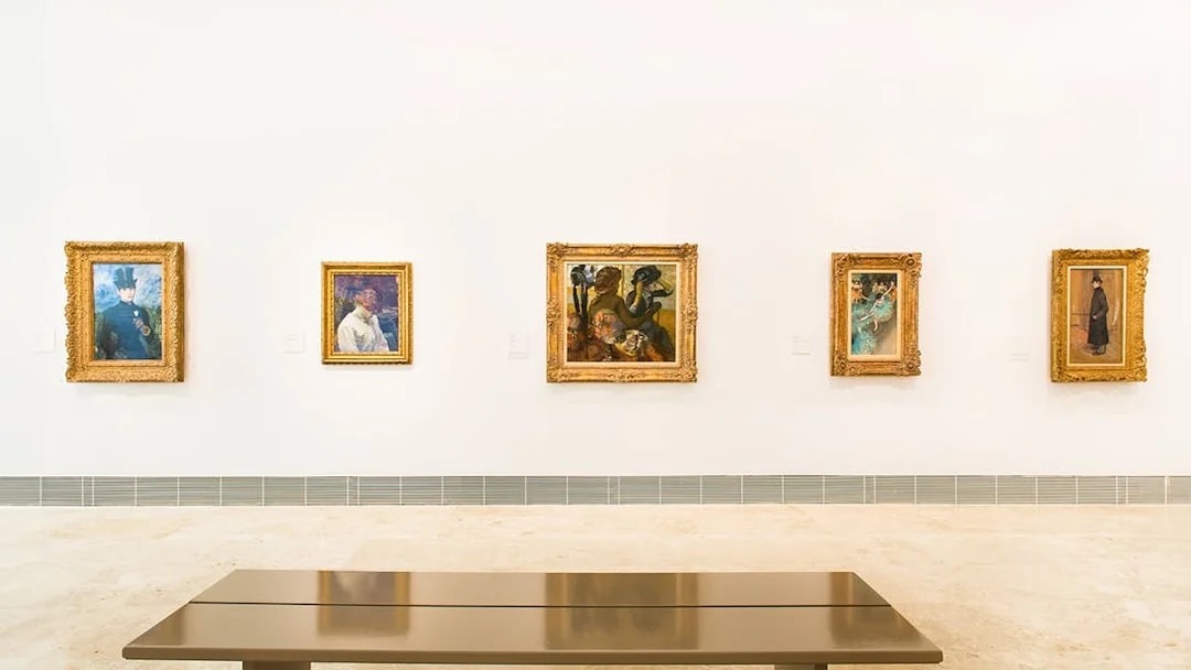 Paintings displayed in Thyssen-Bornemisza Museum gallery, Madrid.