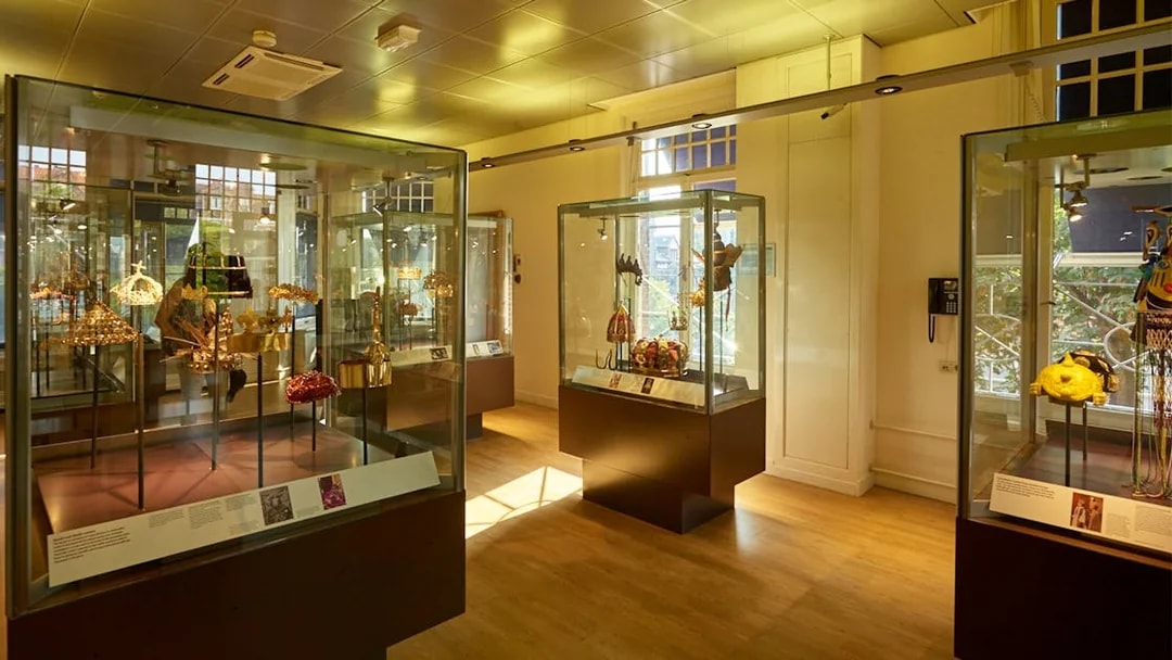 Exhibit of diamond artifacts in the Diamond Museum Amsterdam.