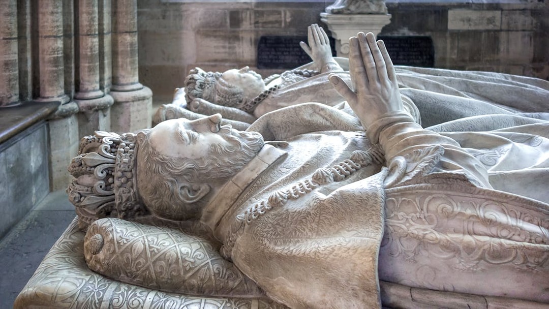 Tomb effigies inside Basilica of Saint-Denis, France.