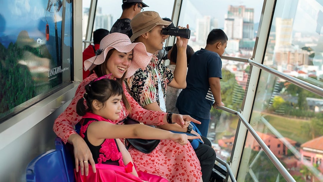 Family enjoying the view from Menara Taming Sari, Melaka.