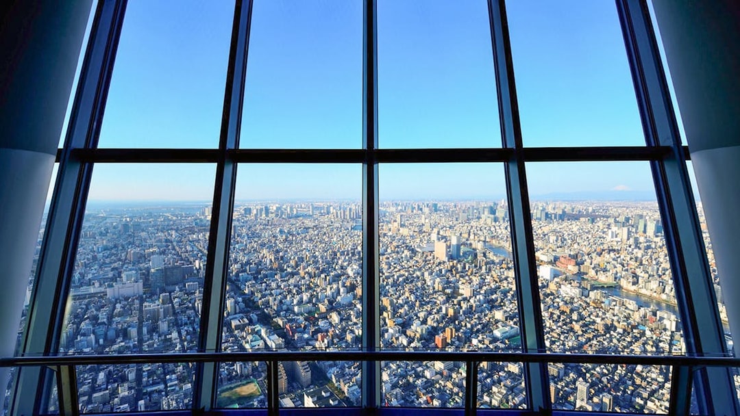 View of Tokyo skyline from Tokyo Skytree observation deck.