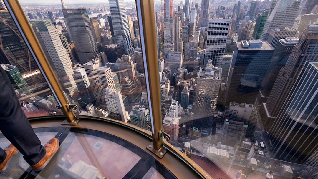View of New York City skyline from Top of the Rock Observation Deck.