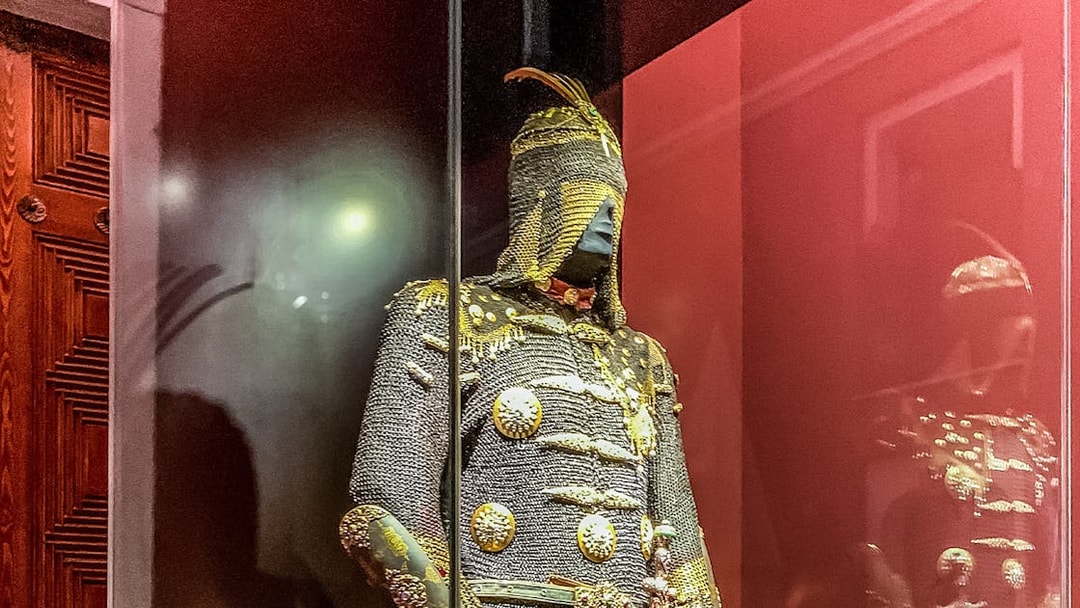 Topkapi Palace's Imperial Treasury armor display in Istanbul.