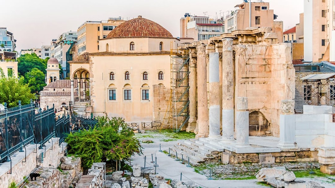 Ancient ruins and historic buildings in Athens, Greece, included in the Athens City Pass.