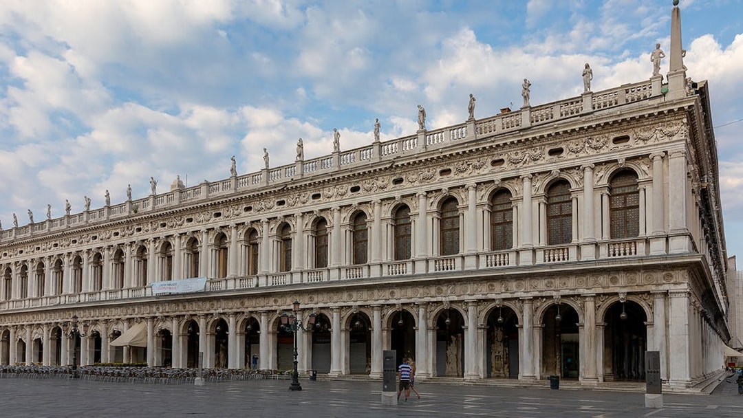 Renaissance architecture of Biblioteca Marciana in Venice, part of the Venice City Pass attractions.