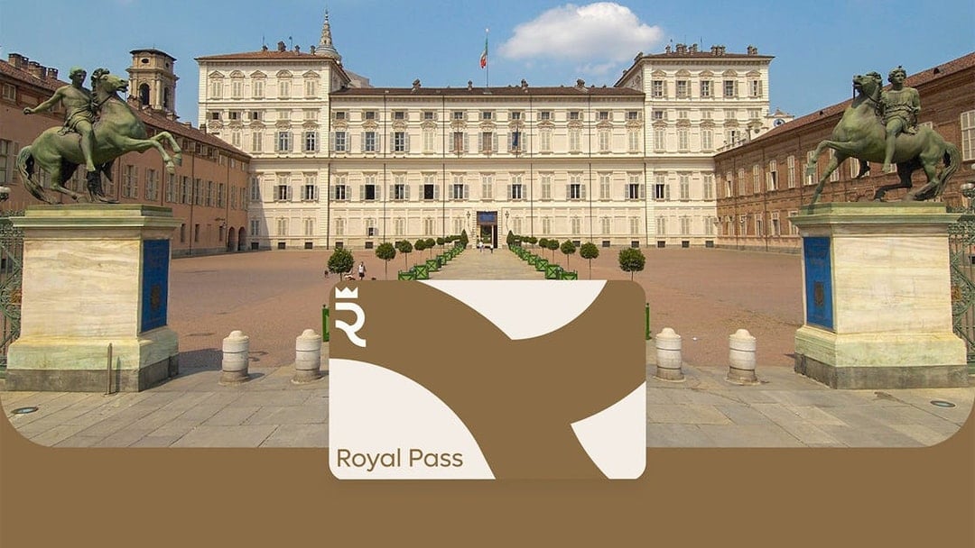 Royal Palace of Turin with equestrian statues, featuring Turin City Royal Pass.