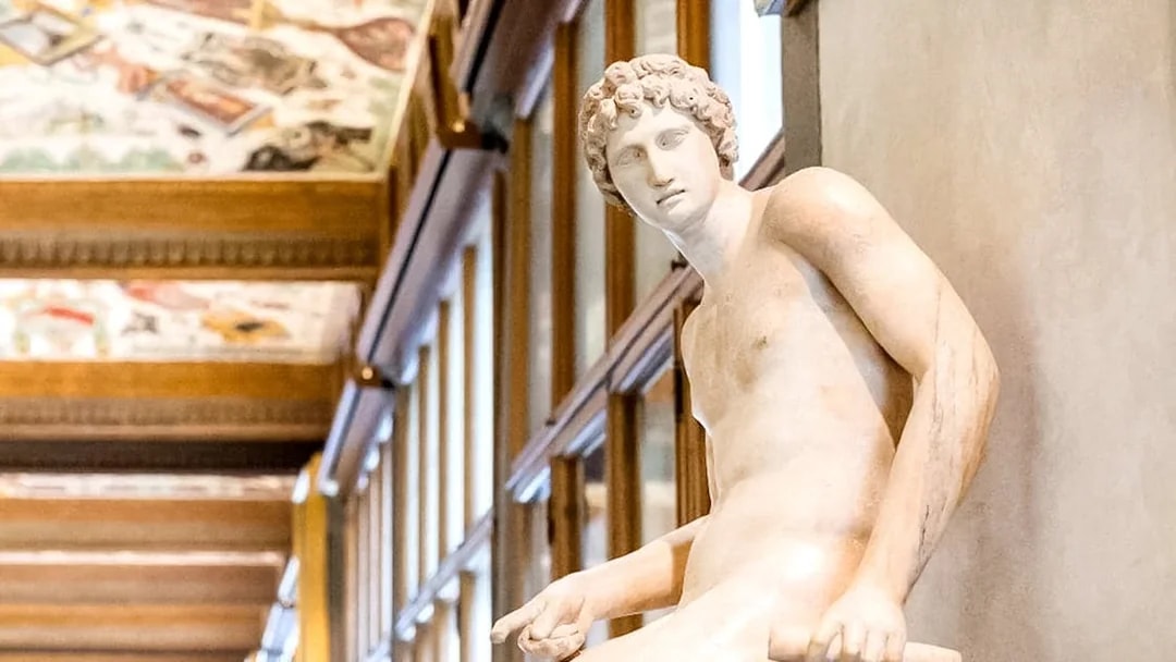 Sculpture in Uffizi Gallery, Florence, Italy.