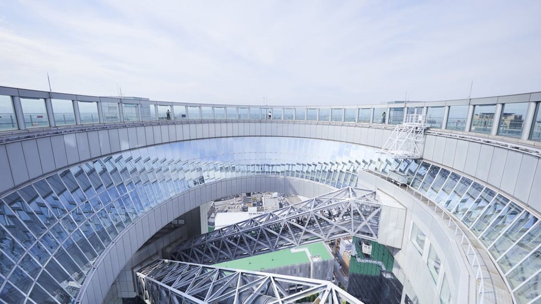 Observation deck at Umeda Sky Building, Osaka with city view.