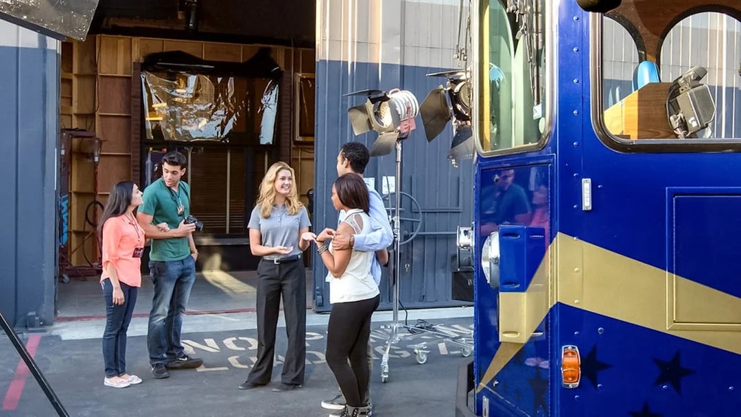 Group of people on a studio tour at Universal Studios Hollywood VIP Experience.