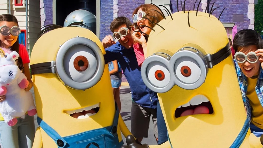 Minions with visitors at Universal Studios Hollywood VIP Experience.