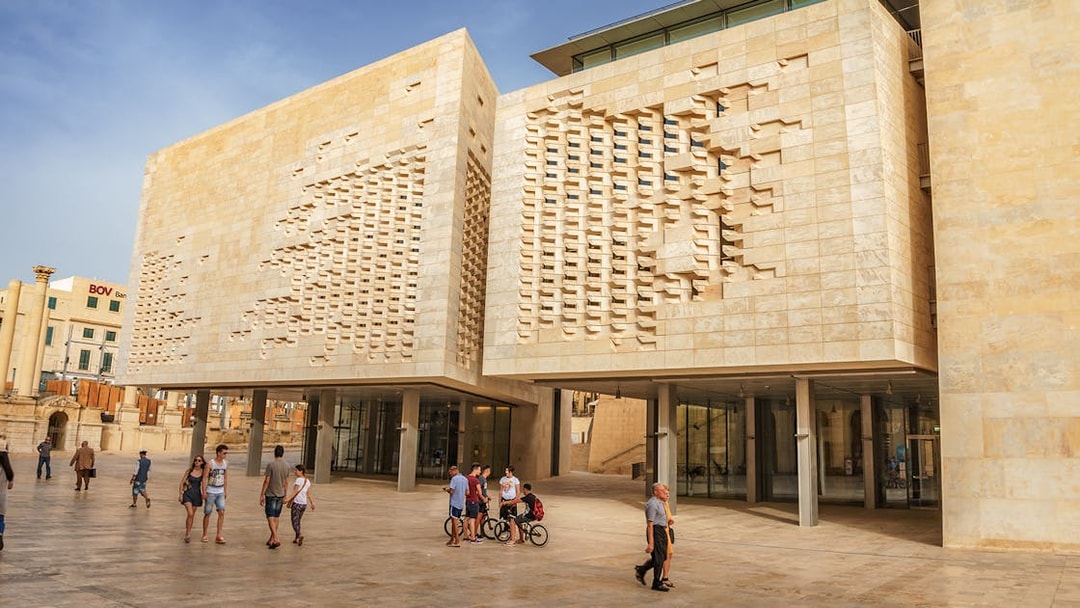 Valletta Parliament Building exterior during half-day guided tour in Malta.