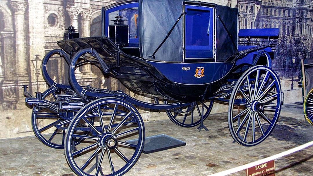 Historic carriage at Château of Vaux-le-Vicomte Carriage Museum, France.