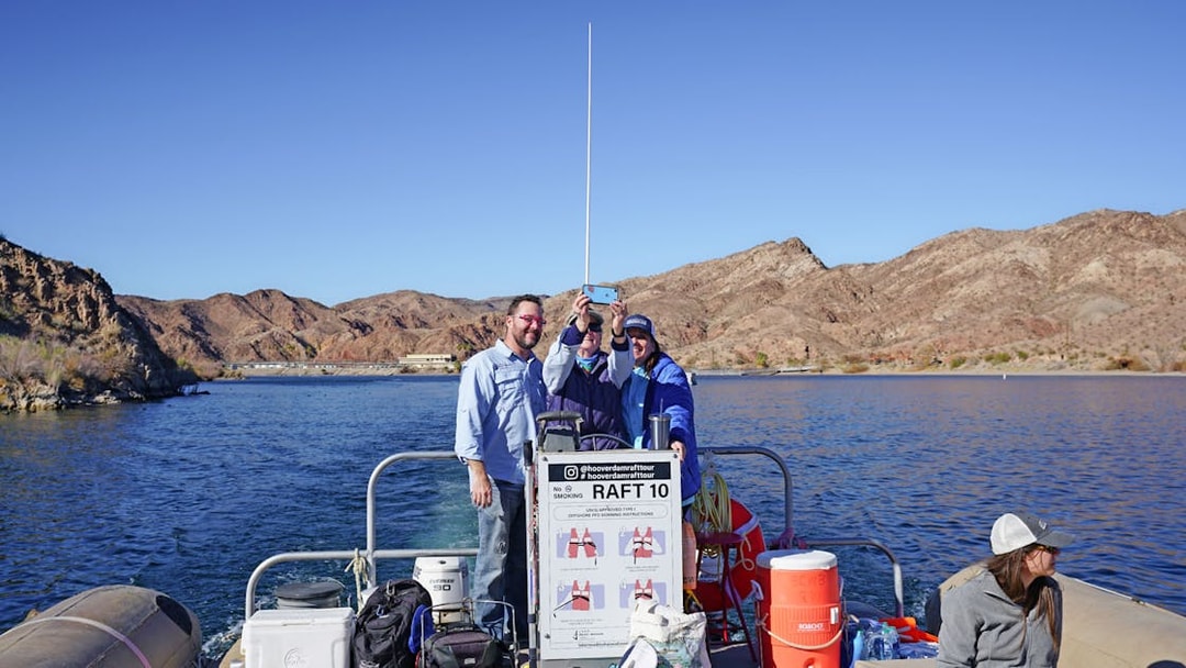Group enjoying a raft tour on the Colorado River in Black Canyon.