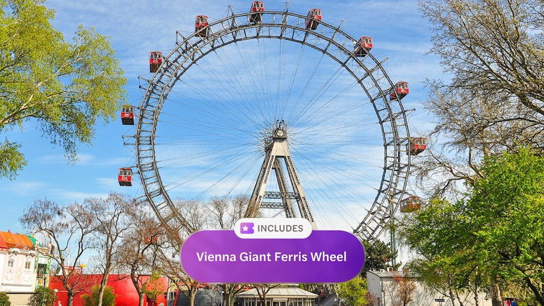 Vienna Giant Ferris Wheel in Prater Park on a sunny day.