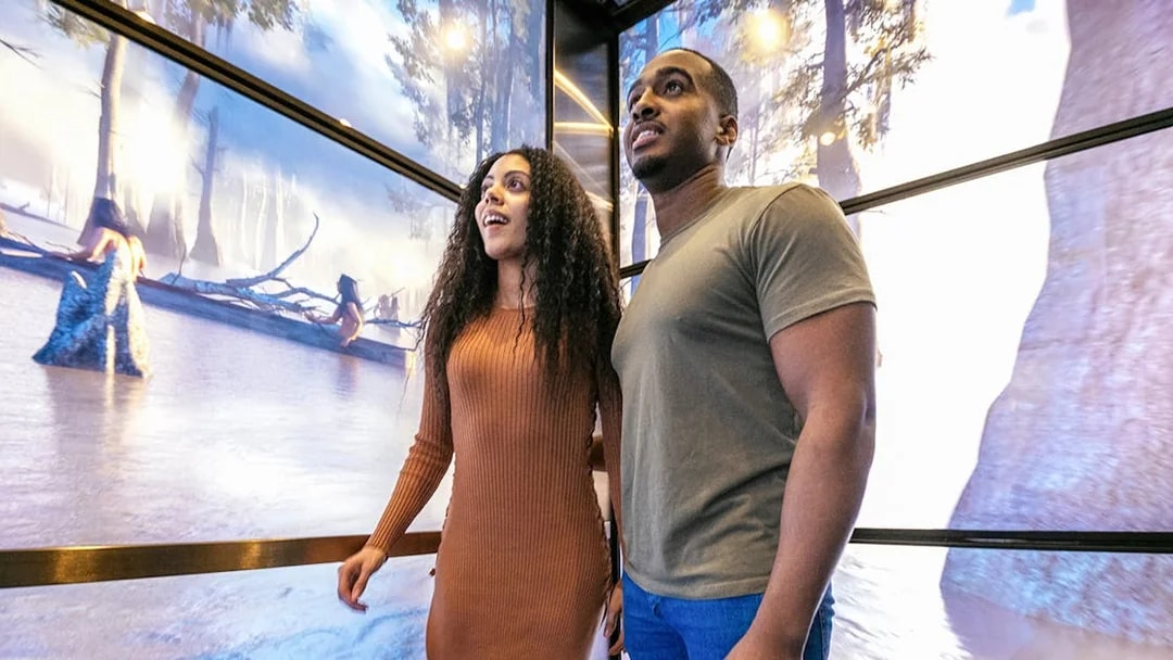 Couple enjoying the view at Vue Orleans Observation Deck.