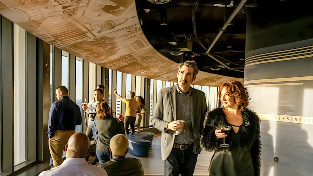 People enjoying the view on the 37th floor of Vue Orleans Observation Deck.