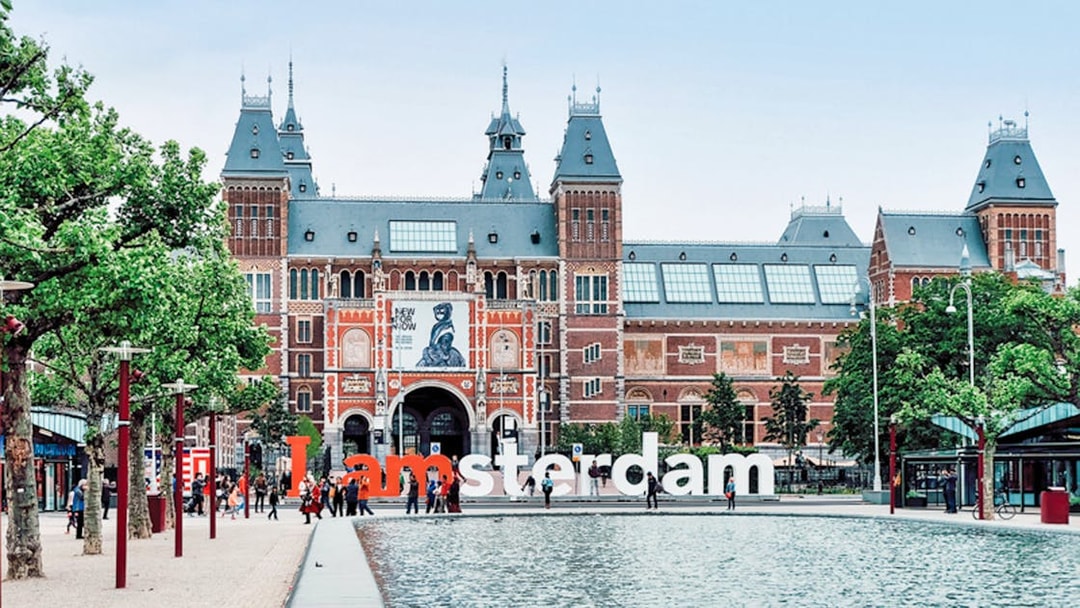 Rijksmuseum and I amsterdam sign on the City Trail in Amsterdam.