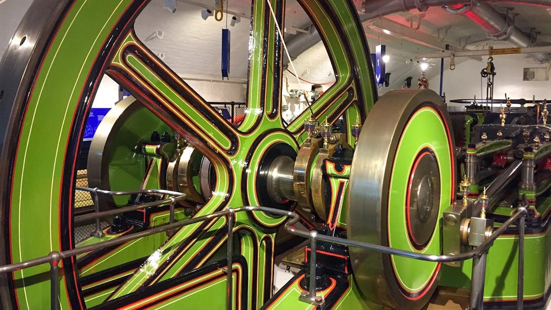 Engine room machinery at Tower Bridge experience, London.