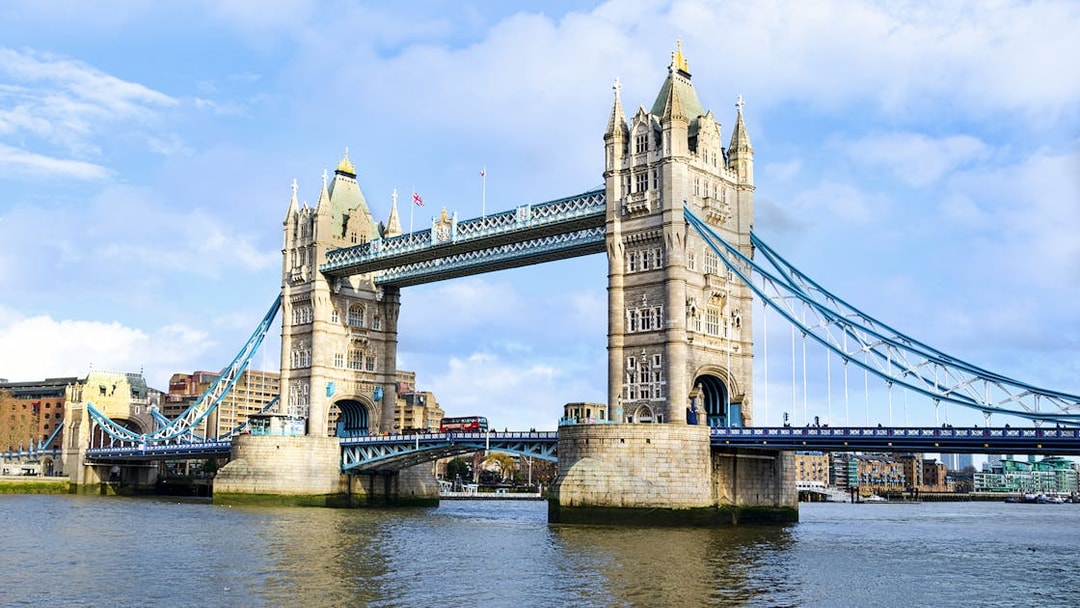 Tower Bridge spanning the River Thames in London.