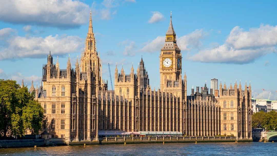 Houses of Parliament and Big Ben by the River Thames in London, UK.