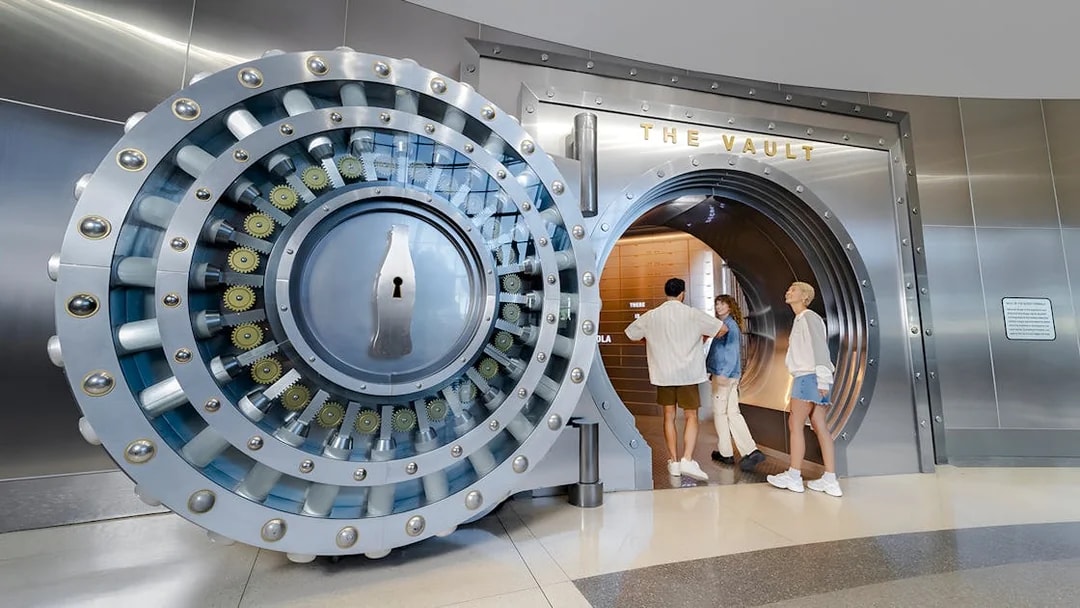 Group of friends entering the Vault at World of Coca-Cola Museum, Atlanta.