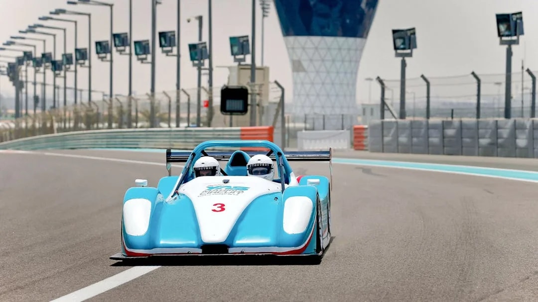 Race car on track at Yas Marina Circuit during YAS Radical SST Passenger experience.