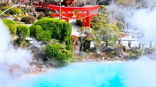 A day trip to Yufuin, Nyoji Temple, Yufuin, Lake Kinrin, and Beppu Hell Hot Springs in Kyushu. Day Tours