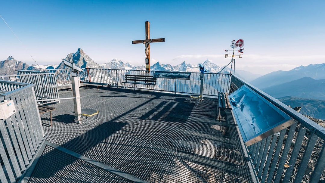 Viewing platform at Matterhorn Glacier Paradise with mountain views.